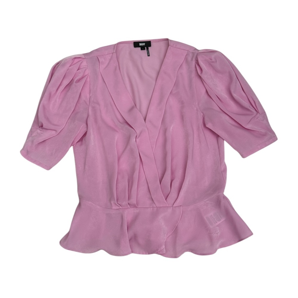DKNY Short Puff Sleeve Peplum Blouse